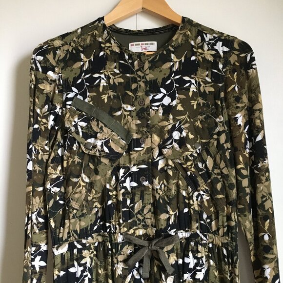 Triple Five Soul NYC Soft Button Down Floral Camo Military Dress - Picture 3 of 16